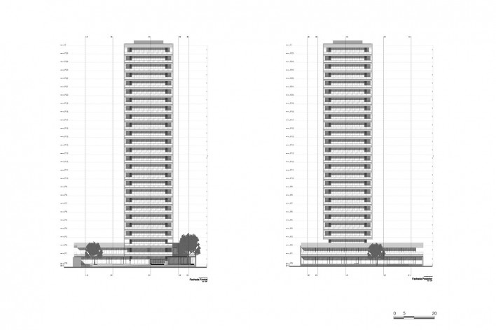 Torre Ambassador, cortes, Santa Cruz de la Sierra, 2017. Arquitetos Jorge Gambini e Hans Kenning / Enciam Arquitectura, Hans Kenning arquitectos<br />Imagem divulgação  [Enciam Arquitectura/ Hans Kenning arquitectos]