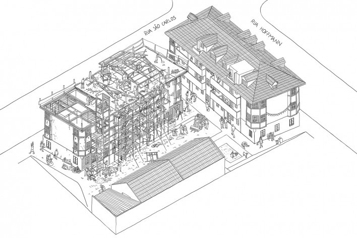Vila Flores em construção<br />Imagem divulgação  [Acervo Goma Oficina]