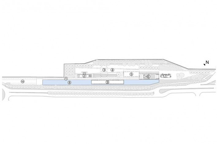 Centro Cultural de Araras, implantação. AUM arquitetos, 3º. prêmio categoria profissional/ obras concluídas Araras,SP,2003-2009