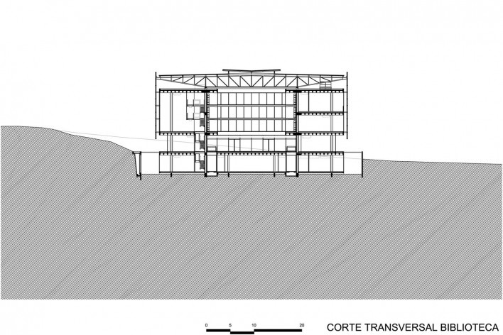 Corte transversal biblioteca - Biblioteca Brasiliana USP