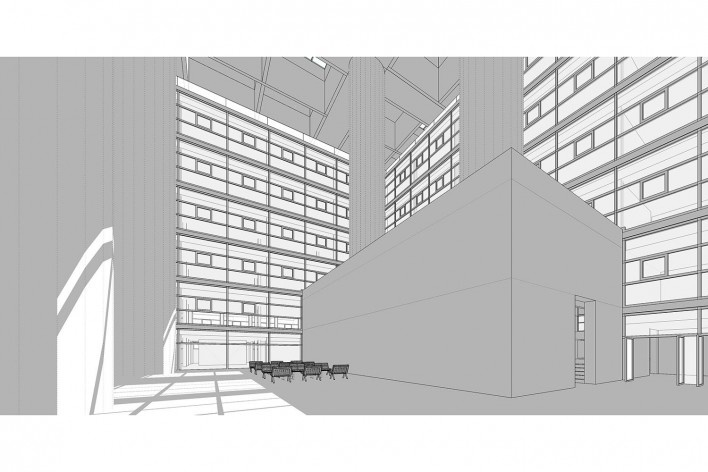 Caja Granada, Granada, Andaluzia, Espanha, 2001. Arquiteto Alberto Campo Baeza<br />Modelo tridimensional Miguel Pastore Bernardi / Imagem Edson da Cunha Mahfuz 