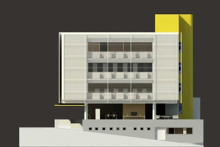 Fachada lateral<br />Imagem dos autores 