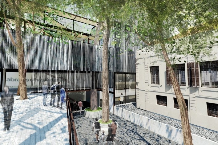 Museu da Diversidade Sexual, acesso. Hereñú + Ferroni Arquitetos, 2014<br />Imagem divulgação 