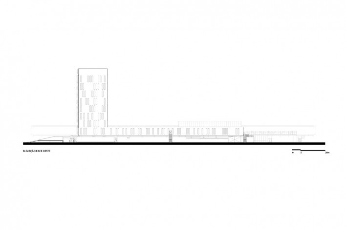 Fecomércio, Sesc e Senac do Rio Grande do Sul, elevação oeste, Porto Alegre RS, 2020. Arquitetos Dario Corrêa Durce, Emerson Vidigal, Eron Costin, Fabio Henrique Faria e João Gabriel Rosa (autores) / Estúdio 41<br />Imagem divulgação  [Estúdio 41]