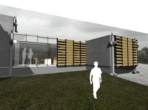 Perspectiva externa da residência 1-4<br />Imagem dos autores do projeto 