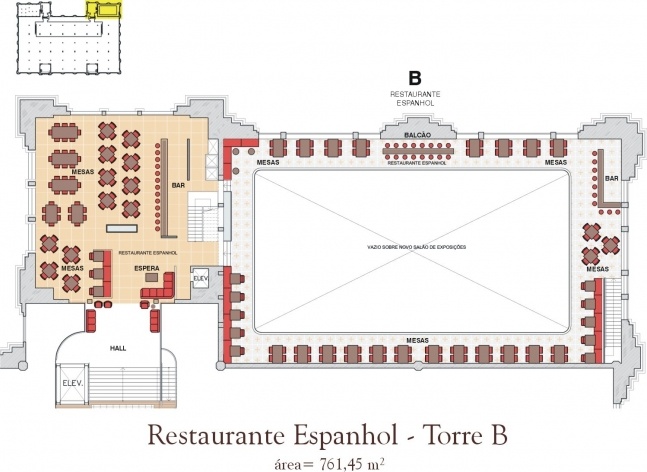 Restaurante Espanhol. Torre B<br />Imagem do autor do projeto 