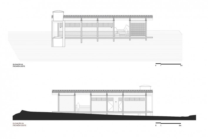 Casa do Mel, elevações 03 e 04, Canaã dos Carajás PA, 2018. Arquitetos Christian Naoyuki Teshirogi e Noelia Monteiro de Ribeiro / Estúdio Flume<br />Imagem divulgação  [Estúdio Flume]
