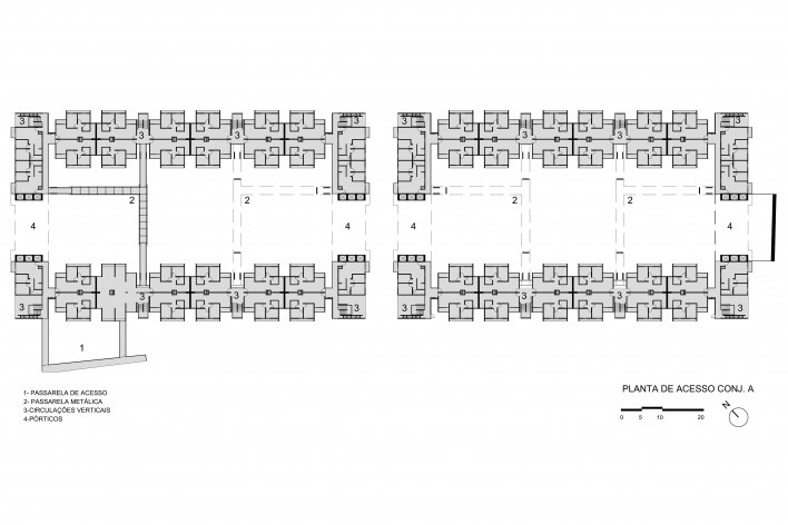 Planta de acesso - Conjunto A<br />Biselli & Katchborian Arquitetos 