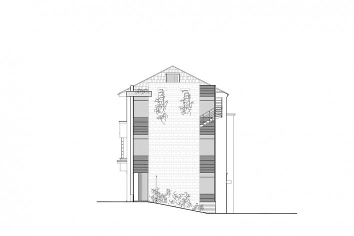 Casa Lutzenberger, fachada noroeste. Reforma Kiefer arquitetos