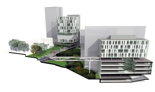 Corte esquemático pelo anexo 3 – conexão com a rua Riachuelo<br />Imagem da equipe 