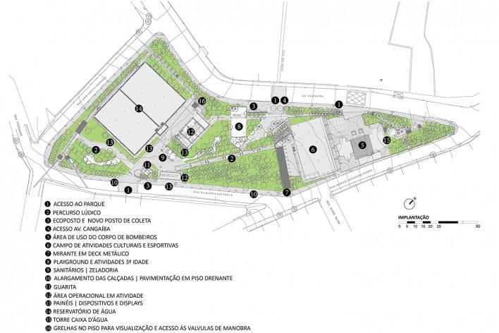 Parque Sabesp Cangaíba, implantação. Levisky arquitetos estratégia urbana<br />Imagem divulgação 