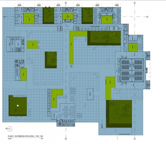 Concurso Sistema Fecomércio‐RS, planta nível +7.5m, primeira etapa. Alípio Pires Castello Branco e equipe, 4º lugar, 2011