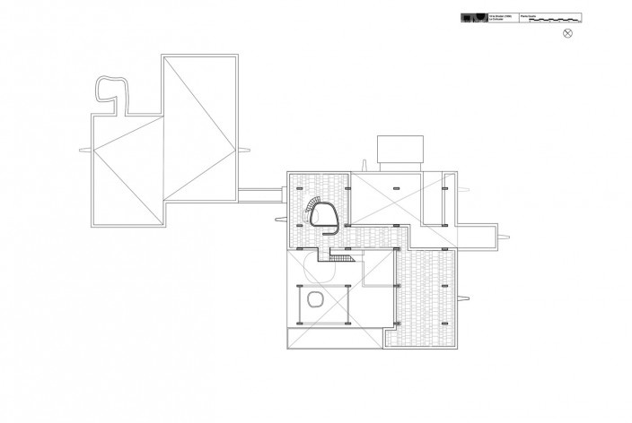 Casa Shodhan, planta quarto pavimento, Ahmedabad, Gujarat, Índia, 1951-56. Arquiteto Le Corbusier<br />Reprodução/reproducción  [website historiaenobres.net]