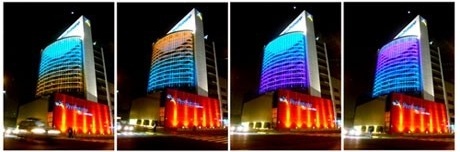 Cenários de iluminação da fachada<br />Imagem do autor do projeto 