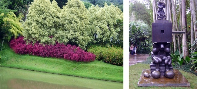 O jardim / a obra "Boxhead", de Paul McCarthy <br />Foto Denise Teixeira 