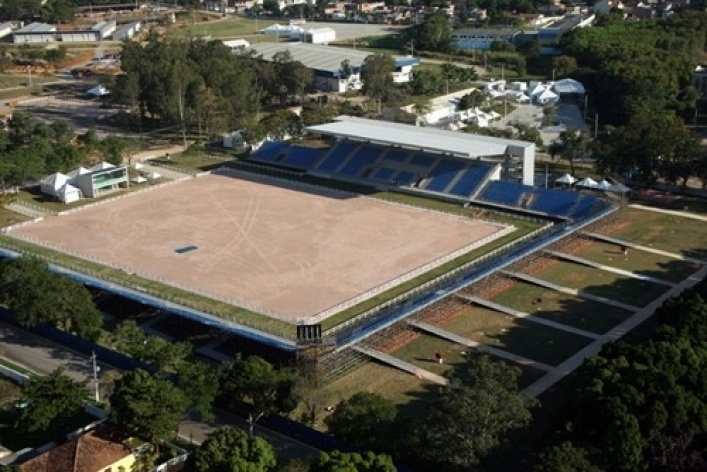 Vista aérea da arena<br />Imagem dos autores do projeto 