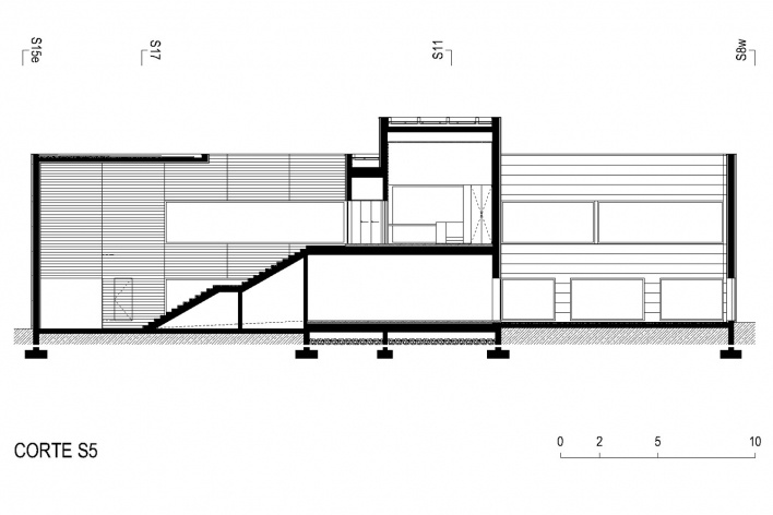 Museu de Arqueologia de Vila Real, corte<br />Desenho Escritório António Belém Lima 