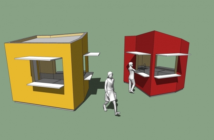 Modelo 3D - Quiosque<br />Imagem dos autores do projeto 