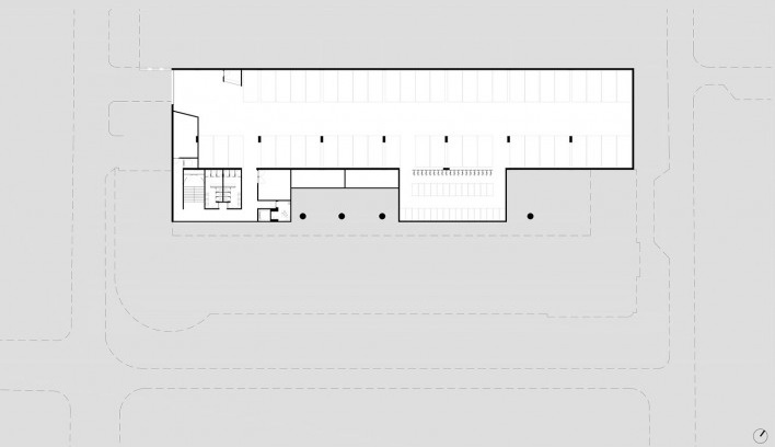 1º lugar Concurso Mercado Público de Lages, planta subsolo, Lages. Escritórios Zulian Broering + Zanatta Figueiredo<br />Imagem divulgação 