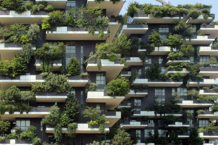 Edifício Bosco Verticale, Milão, arquiteto Stefano Boeri<br />Foto Victor Hugo Mori 