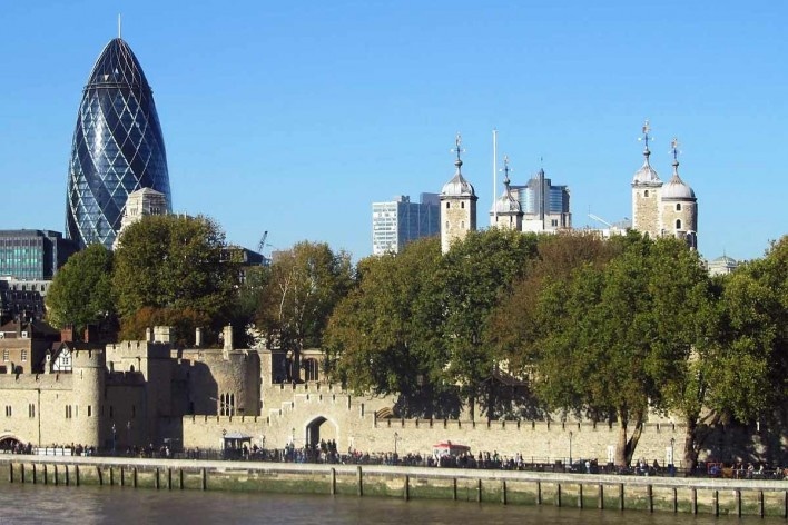 Gherkin Tower, London Tower e a Tower Bridge, Londres<br />Foto Victor Hugo Mori 