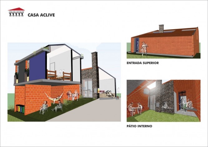 Casa aclive. “Todos sob o mesmo teto” – casas escalonadas. 1º. Lugar Concurso Público Nacional de Arquitetura para Novas Tipologias de Habitação de Interesse Social Sustentáveis<br />Autores do projeto  [equipe vencedora]