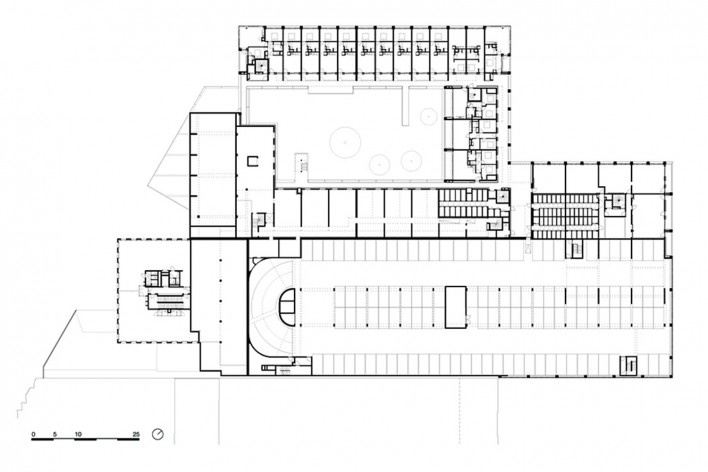 Bottière Chénaie, first floor plan, Nantes, France, 2019. Architects Kees Kaan, Vincent Panhuysen, Dikkie Scipio (authors) / Kaan Architecten<br />Imagem divulgação/ disclosure image/ divulgation  [Kaan Architecten]