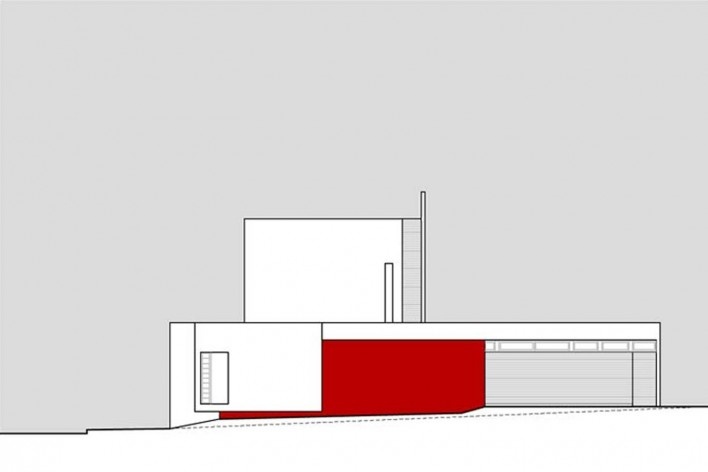 Arquiteto Fabiano Sobreira. Casa da Copaíba, Brasília, 2012. Elevação oeste
