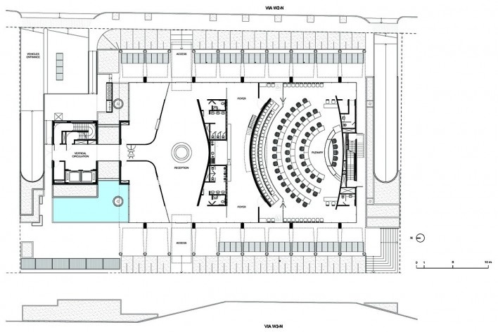 Edifício Sede do Confea, térreo, Brasília DF. Pedro Paulo de Melo Saraiva Arquitetos Associados