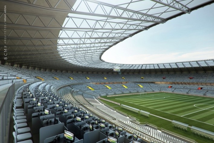 Reforma do estádio Governador Magalhães Pinto, Mineirão<br />Imagens BCMF Arquitetos / Casa Digital 
