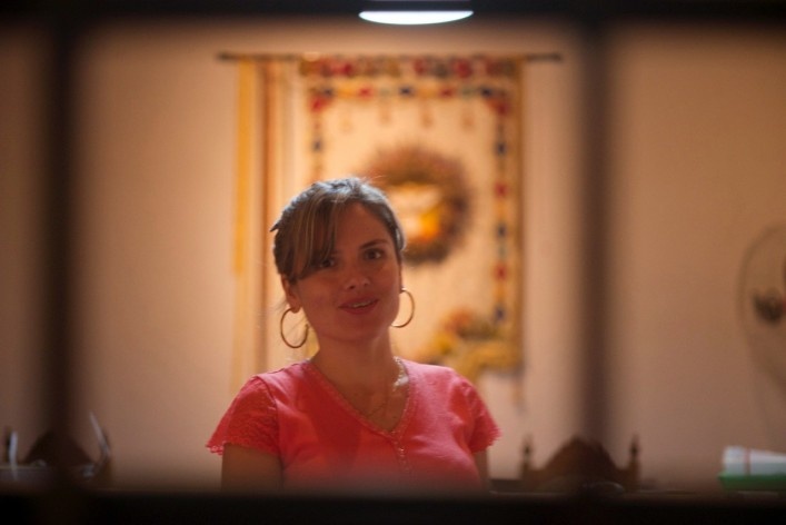 “Selfie” de funcionária da Secretaria Municipal de Cultura instalada no Museu do Divino<br />Foto Fabio Lima 