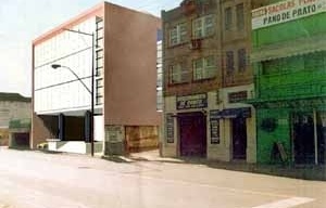 Vista do edifício no contexto urbano<br />Imagem do autor do projeto 
