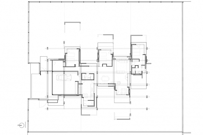 Casa Jardí 03, planta jardim, Igualada, Barcelona. Arquitetos Manuel Bailo e Rosa Rull, 2007<br />Desenho equipe 