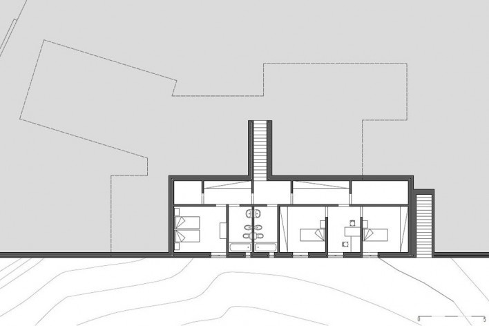 Casa no Figueiral, planta subsolo, Alcobaça, Portugal. Arquiteto Pedro Fonseca Jorge