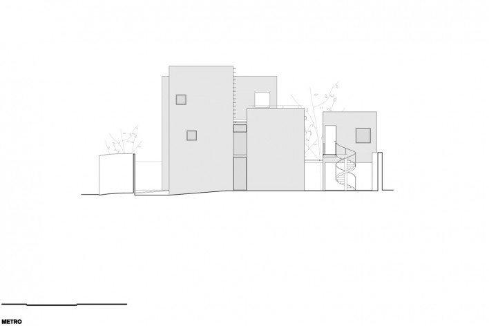 Residência Bento Noronha, elevação, São Paulo, Metro Arquitetos Associados<br />Imagem divulgação 