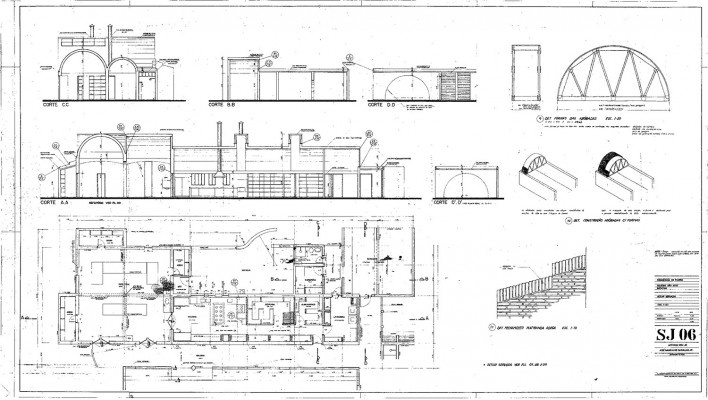Residência dos Padres Claretianos, desenhos do projeto executivo, Batatais SP Brasil, 1984. Arquitetos Affonso Risi e José Mario Nogueira<br />Imagem divulgação  [Acervo FAU USP]