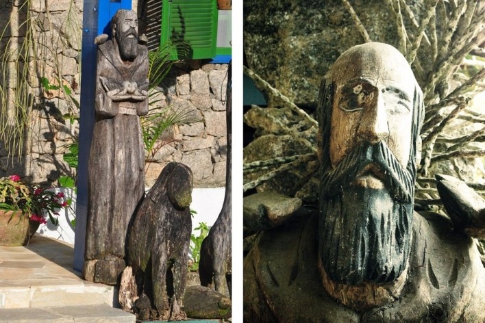 Sítio Alecrim, esculturas no jardim, Barra da Tijuca, Rio de Janeiro<br />Foto Celso Brando 