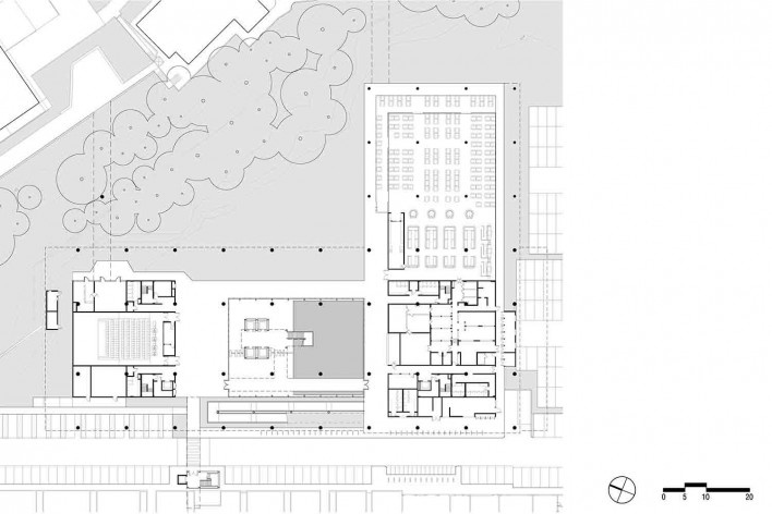 Sede Natura São Paulo – NASP, planta 2o pavimento inferior, São Paulo, 2017. Arquitetos Lilian Dal Pian e Renato Dal Pian<br />Imagem divulgação 