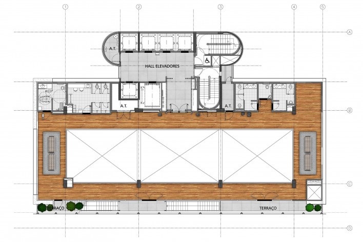 Sesc Avenida Paulista, planta 12º pavimento - so programático, escritório Königsberger Vannucchi, 2018<br />Imagem divulgação  [Königsberger Vannucchi Arquitetos Associados]