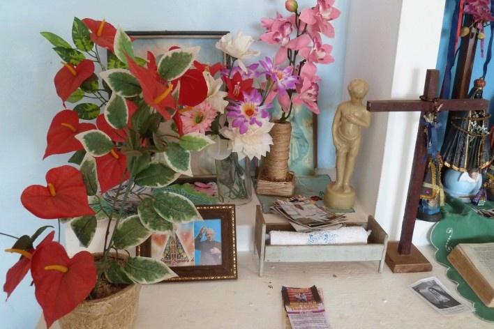 Capela no Morro da Mesa, detalhe do altar<br />Foto Michel Gorski 
