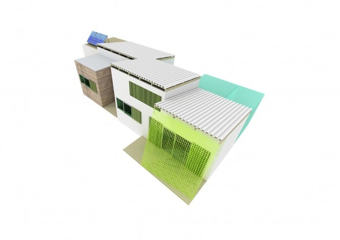 Casa tipo D. Concurso Habitação para Todos. CDHU. Casas escalonadas - 2º Lugar.<br />Autores do projeto  [equipe premiada]