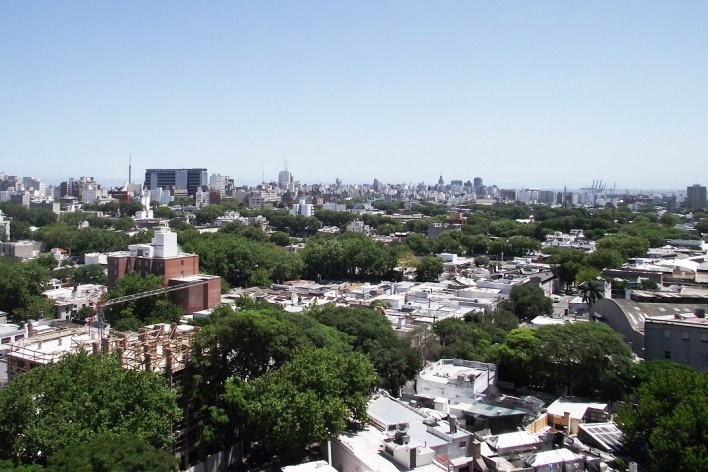 Montevidéu, vista da cidade da janela do hotel<br />Foto Atalie Rodrigues Alves 