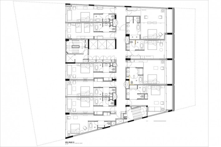 Hotel Emiliano, pavimento tipo (3º ao 9º)<br />Studio Arthur Casas  [Studio Arthur Casas]