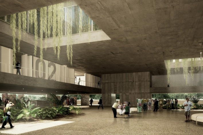 Vista hall. Concurso para a Sede da CNM em Brasília. Menção honrosa 4<br />divulgação 