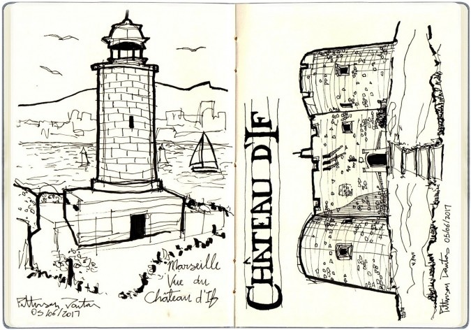 Île D'If, Marseille, França<br />Desenho de Petterson Dantas 