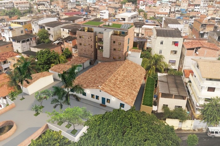 Casa de Òsùmàrè, Barracão, edifício existente, Salvador, 2017. Escritório Brasil Arquitetura<br />Foto divulgação 