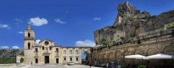 As casas trogloditas em Matera em Basilicata, Itália
