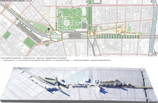 Projeto: Reordenação Urbana do Eixo Ferroviário – São Cristóvão. Implantação sobre GEGRAN