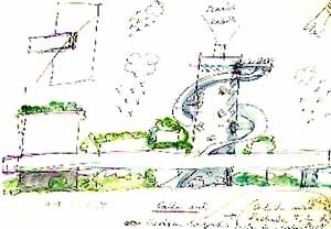 Desenho para o Centro Cultural de Belém [Reprodução de imagens do livro "Lina Bo Bardi" autorizada pelo Instituto Lina Bo e P. M. B]