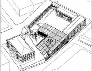 4. Multipalco Theatro São Pedro, axonométrica, Porto Alegre RS, 1996 (33)<br />Edson Mahfuz  [Edson Mahfuz]